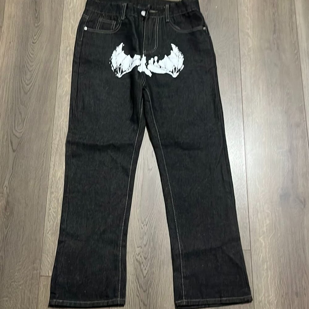 NWT Jeans With Bat Design